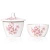 Akazawa Choyo Buddhist Altar Set, Porcelain Buddhist Tea Set [Wazakura] White, Includes Water and Rice Containers