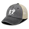 White 67 Printed Baseball Cap Adjustable Vintage Unisex Comfortable Curved Brim Cap For Women Outdoor Travel Camping
