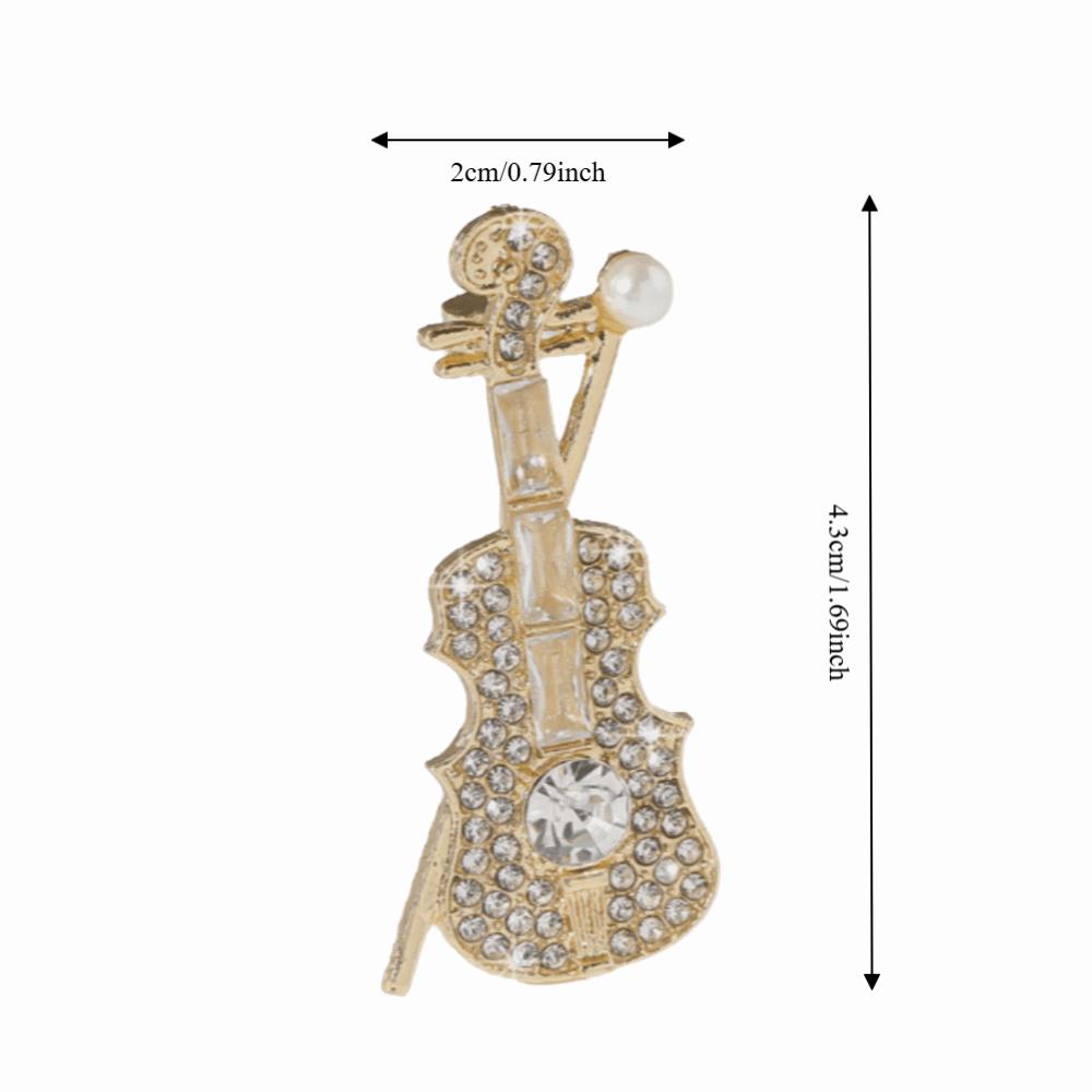 Shinny Crystal Music Accessories Lapel Pin Zinc Zinc Alloy Material Jewelry Decoration For Women
