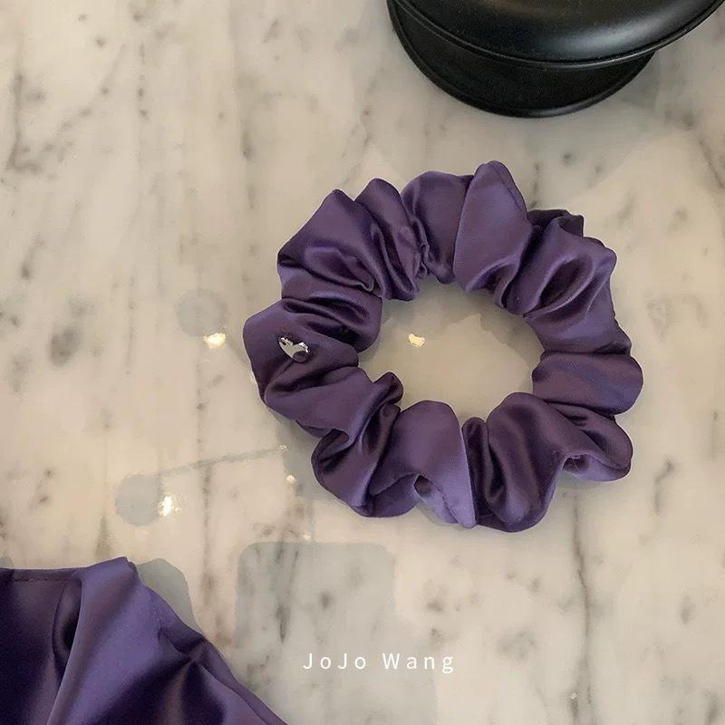 Purple Color Satin Hair Band, Hair Bow, Hair Ring, Hair Clip, Korean Headband Hair Accessory, Hair Decoration