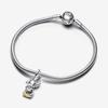 Pandora Two-tone Movable Monkey Dangle Charm