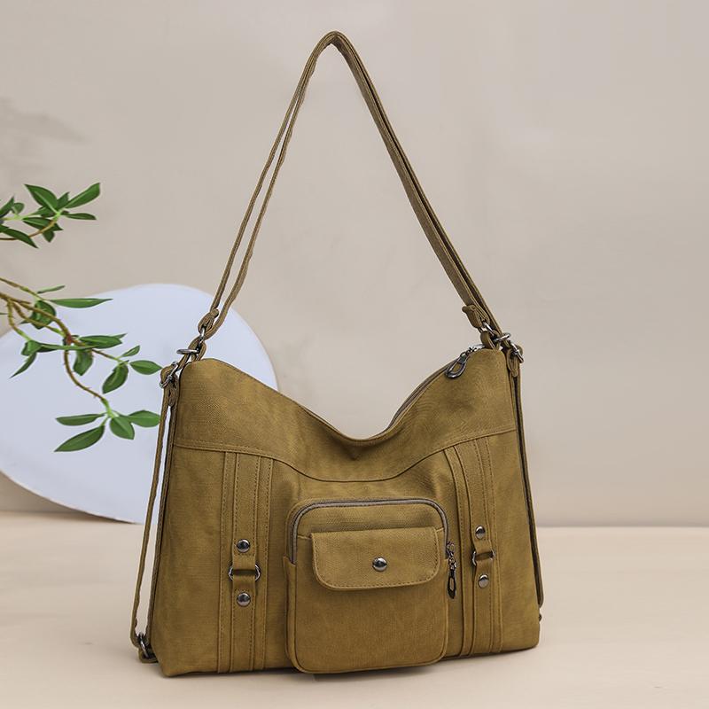 Fashionable Women's Handbag with Large Capacity Soft Leather  Simple Shoulder Bag Multiple Pockets Vintage Handbag Multi-functional Backpack