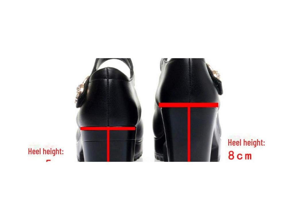 Mom's Leather Cheongsam Dance Shoes: Spring/Summer, All-Match, Thick Sole & Heel, Single Buckle