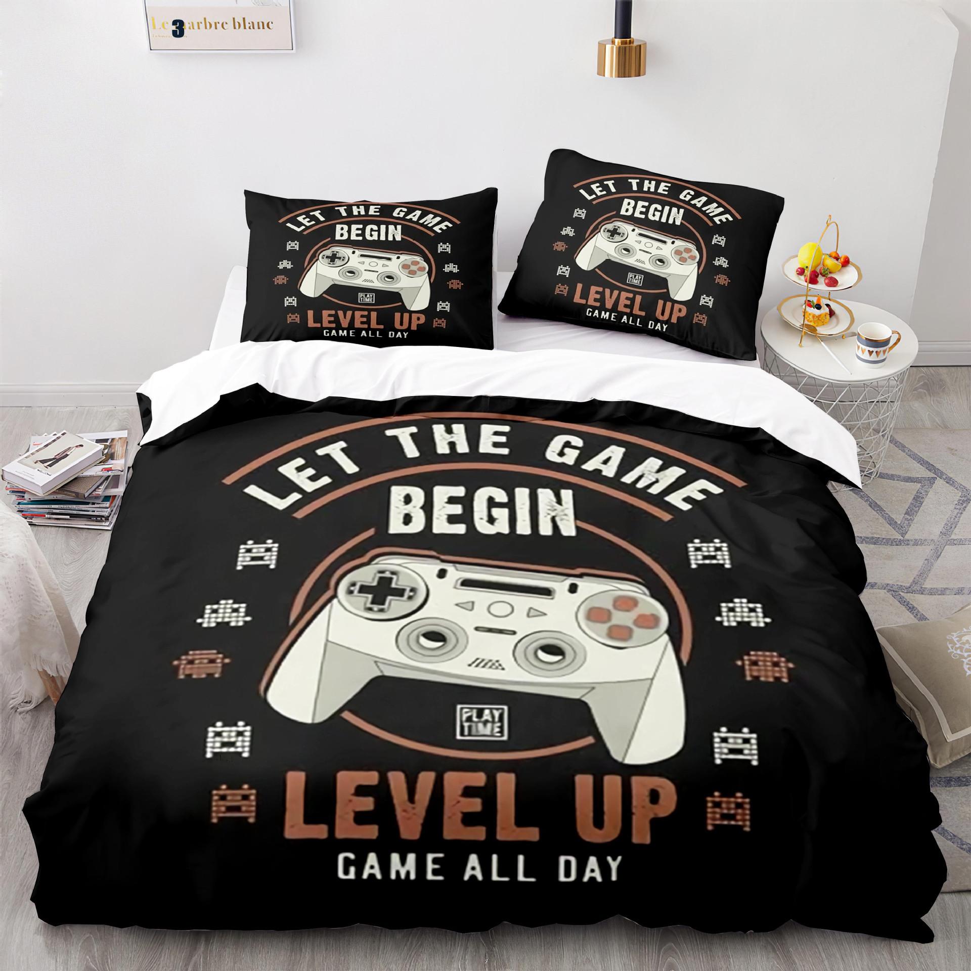

Comforter Cool Gamepad 3D Bedding Set S Polyester Room Decor For Teens Single Double Twin Queen King Comforter (quilt)-EU Single(135*200cm)3pcs