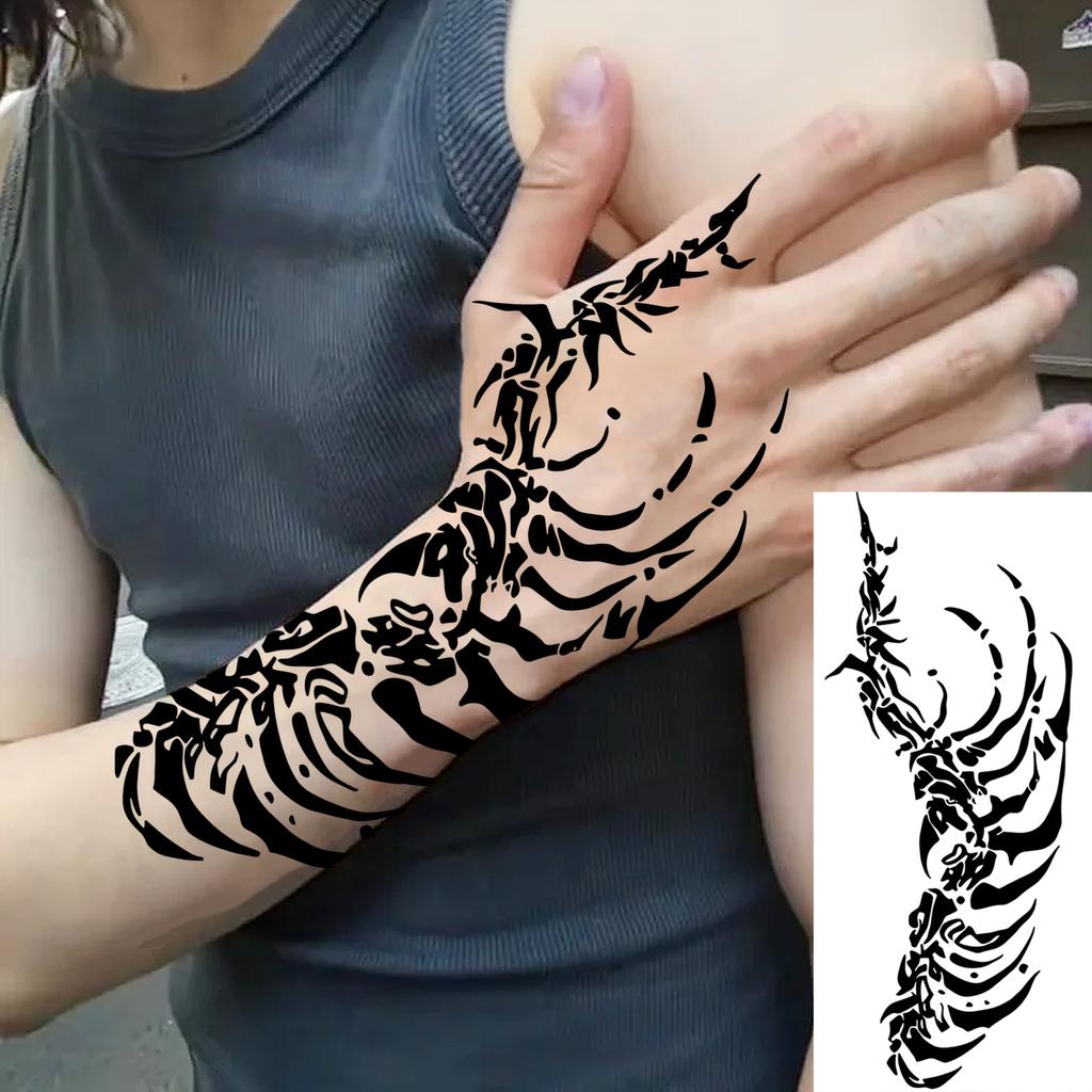 1 Foglio Tatuaggi Temporanei Vichingo Maori Drago Totem per Uomo Avambraccio Collo, Adesivi Tatuaggio Finti Temporanei Impermeabili Tatuaggi Realistici