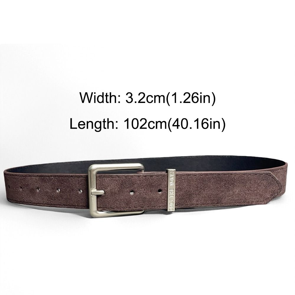 Luxury Design Suede Leather Belt Pin buckle Waistband Fashion Business Waist Belt  For Women