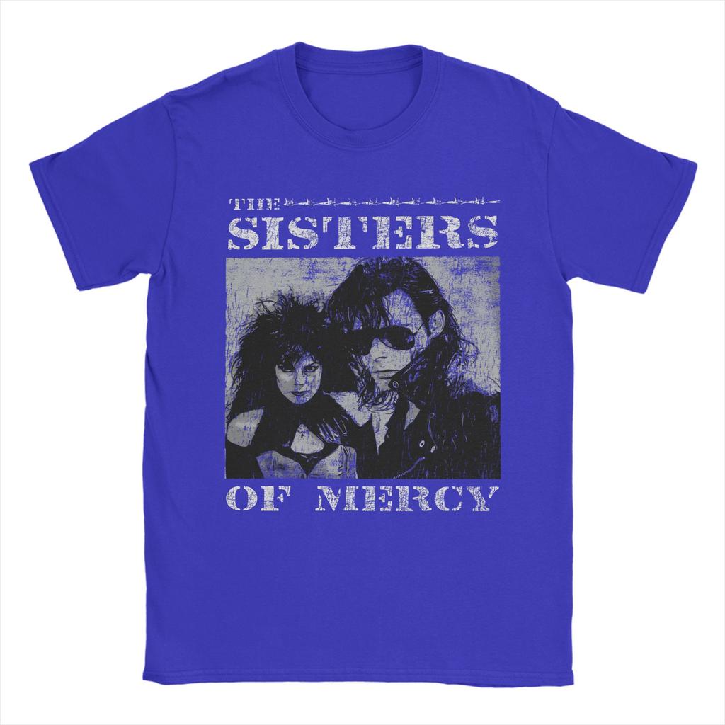 Vintage The Sisters of Mercy TShirt for Men Crew Neck Pure Cotton T Shirts Short Sleeve Tee Shirt Summer Clothes
