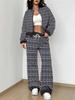 Stripe Explosion Autumn and Winter New European and American Women's Clothing Smudge Printing Suit Women