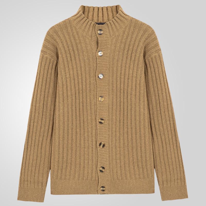 Autumn and Winter Casual Single-breasted Knitted Sweater Lapel Long-sleeved Sweater Jacket Men