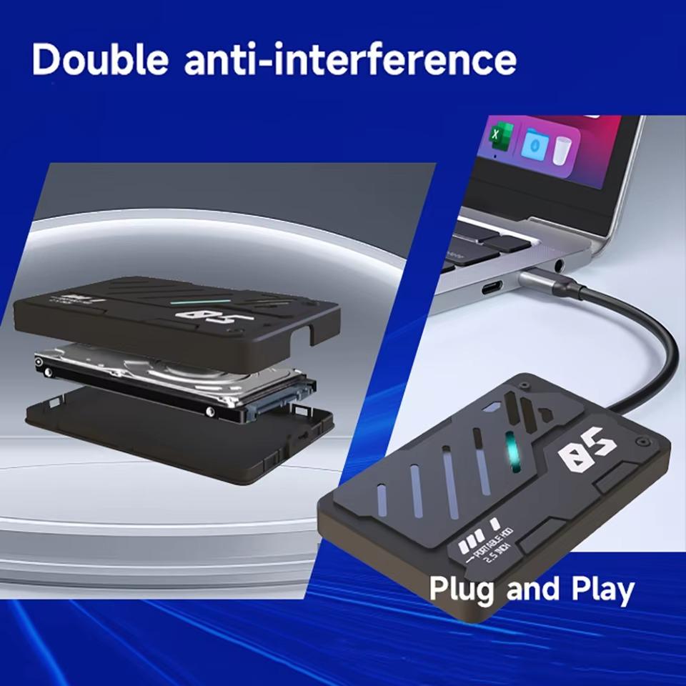 SATA III SSD 2.5" Hard Drive Mechanical Appearance RGB Gaming HDD 3D NAND External Storage for PC Mac Desktop Laptop PS5 Xbox