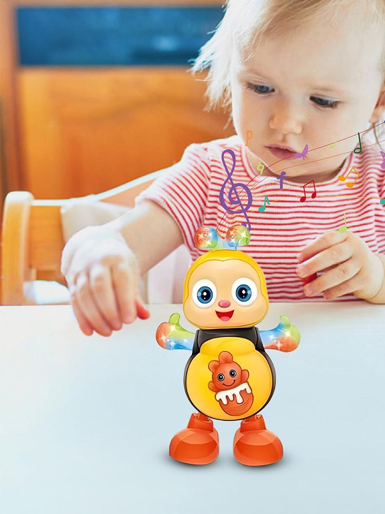 Electric Dancing Bee Electric Toys Musical Toys Cartoon Bee with Lights & Music Interactive Educational Toys Preschool Learning