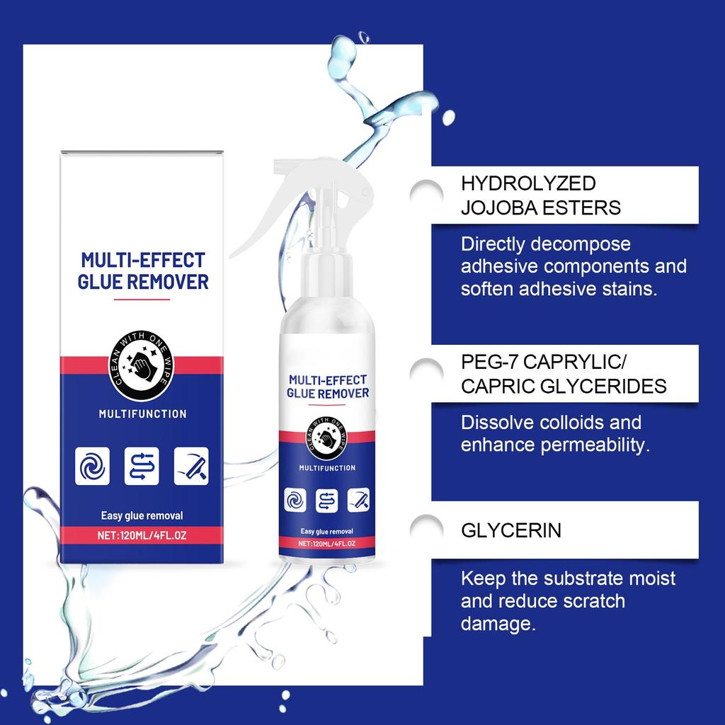 Glue Remover, Multi-scene Cleaning, Fast Glue Removal,Decomposes Stubborn Sticker Residue, Suitable For Metal, Glass And Plastic(120ml)