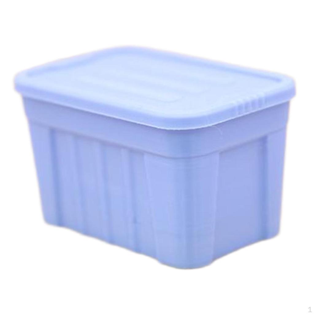1/12 Miniature Storage Box with Lid Craft Diorama Scenery Ornament, Mini Organizer for DIY
