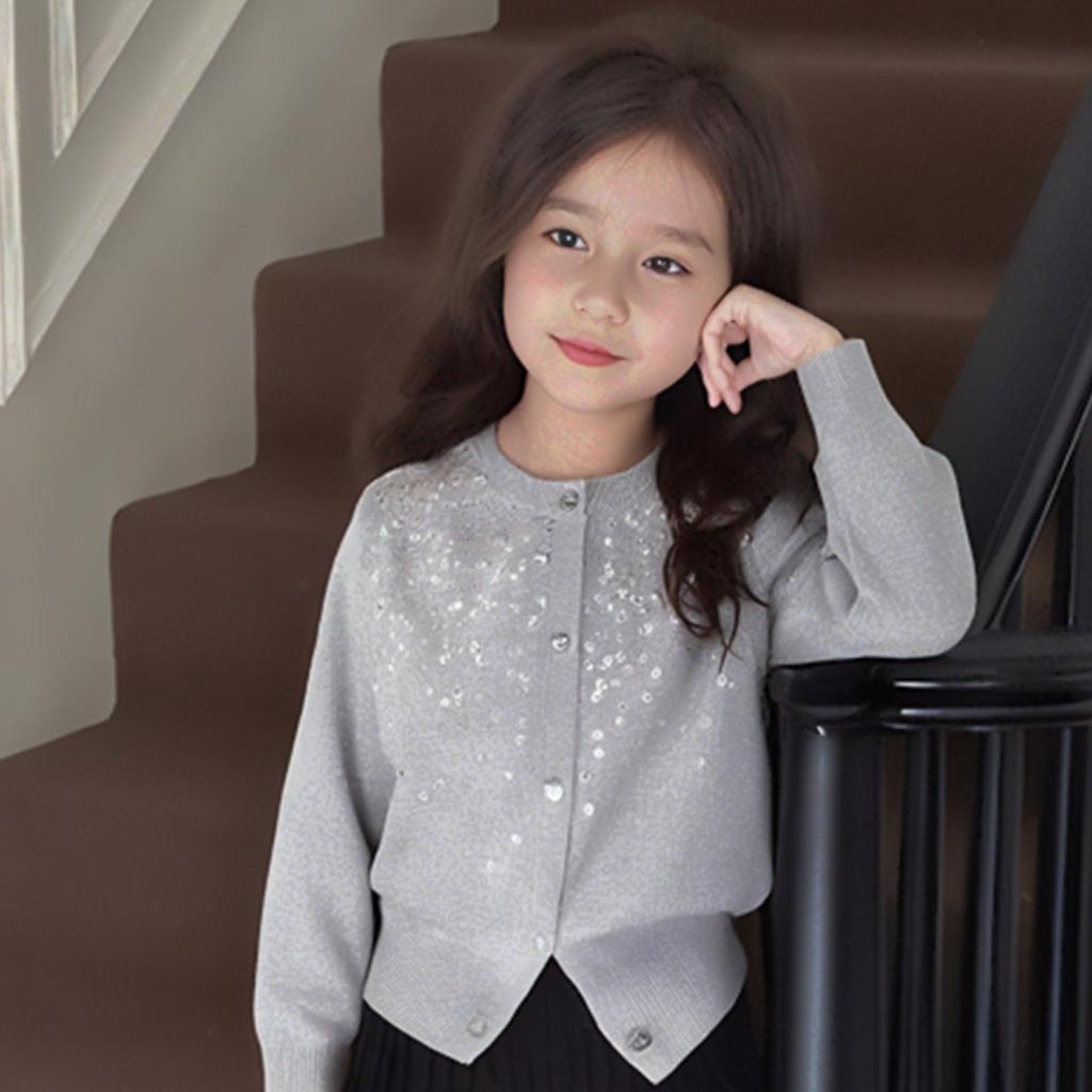 Girls' Cardigan Spring and Autumn Style Sweater