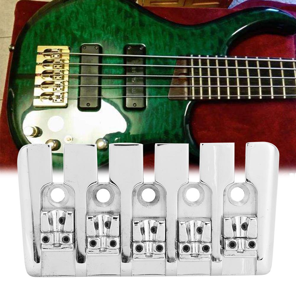 5 String Electric Bass Guitar Saddle Set with 5 Screws Wrench Repair Parts