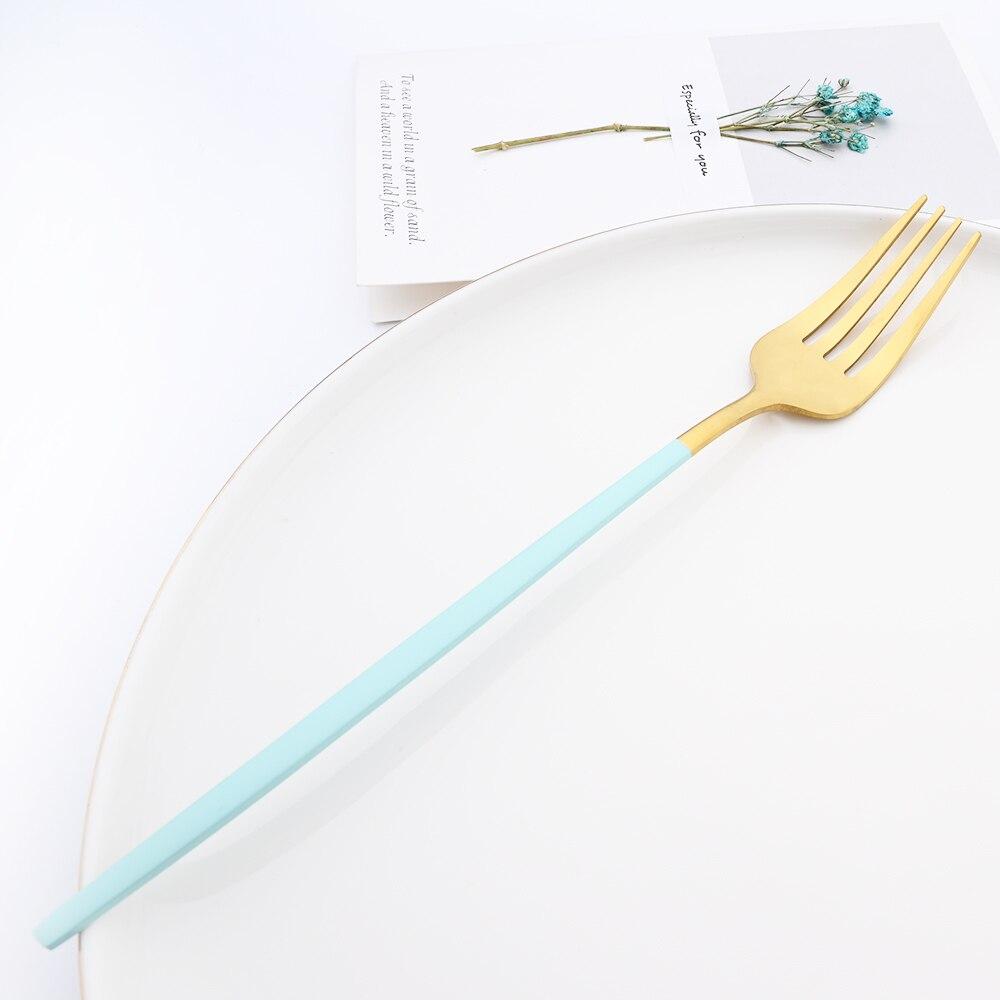 18pcs Colorful Cutlery Set Tableware Set Stainless Steel Dinner Knife Fork Spoon Matte Polishing Dinnerware Set