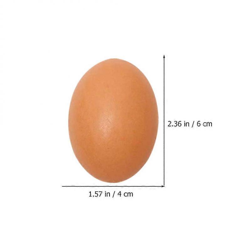Wooden Simulation Chicken Eggs Artificial Eggs for Decor 6Pcs Kids Crafts