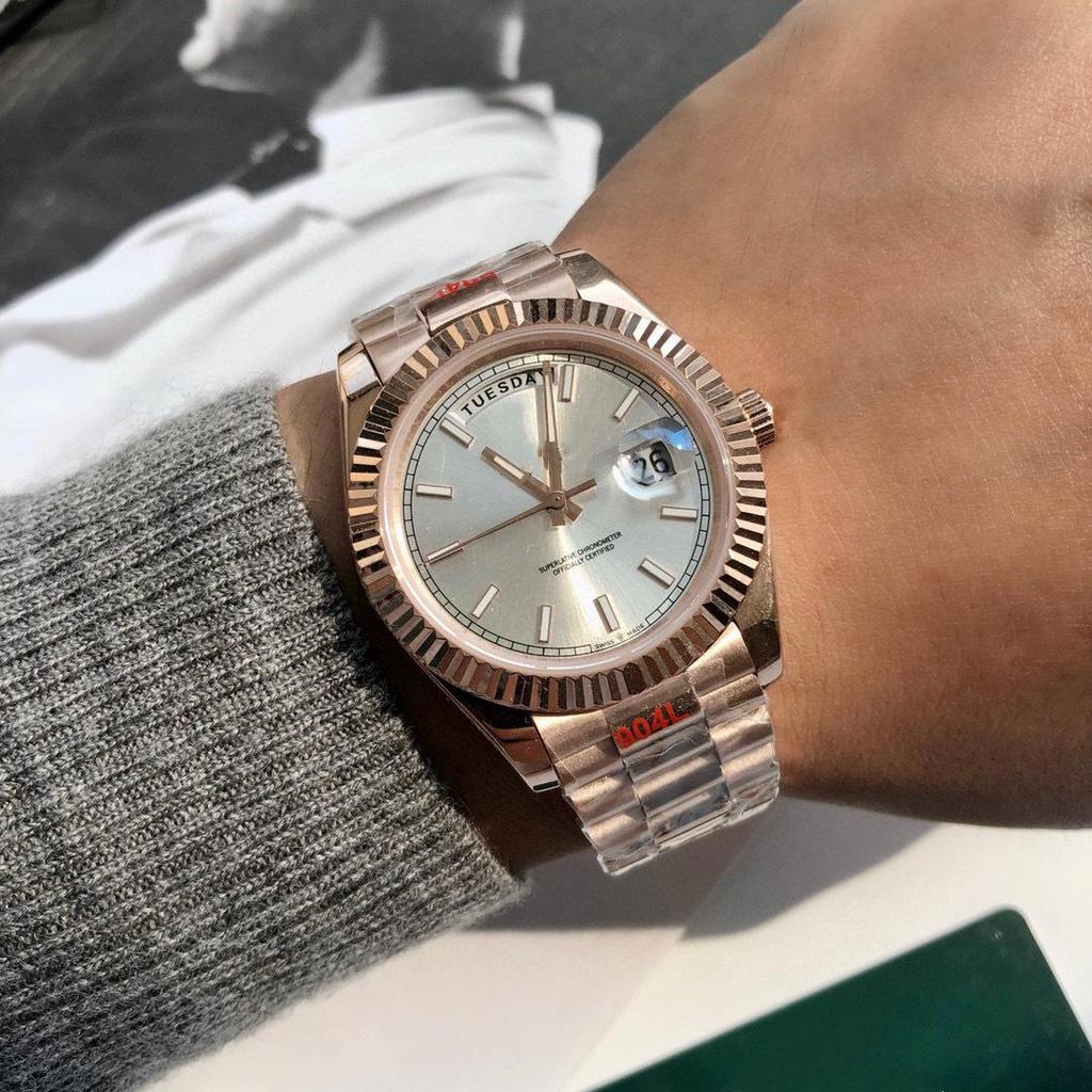 Relógio Mecânico Masculino Lao Jia GD Calendário Duplo Totalmente Automático Pulseira de Aço À Prova d'Água