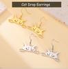 Cazador Sneaking Cat Earrings for Women Stainless Steel Cute Animal Kitten Drop Earrings Jewelry Birthday Gift 2026 New