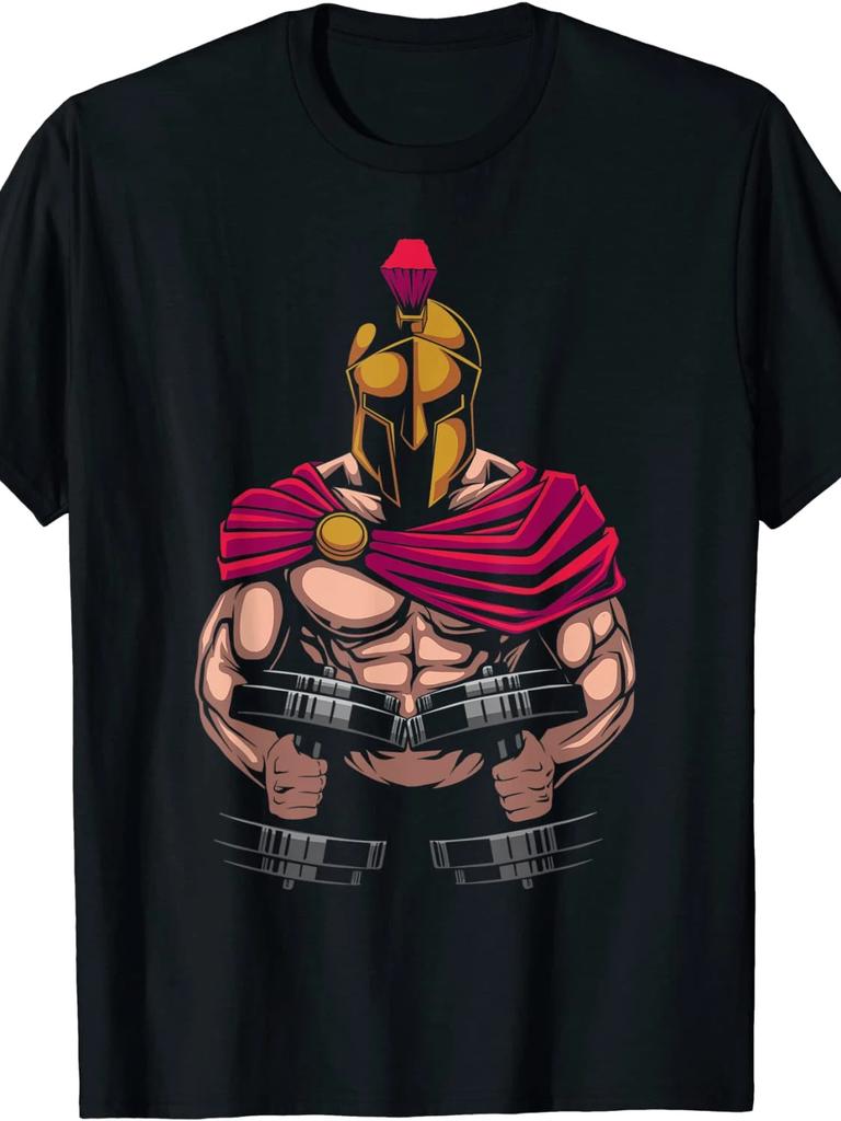 Spartan Warrior Fitness Biceps Training T-Shirt. Premium Cotton Short Sleeve O-Neck Mens T Shirt New S-3XL