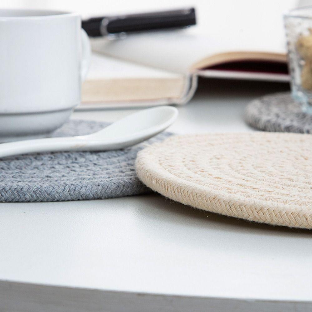 4Pcs 18-33cm Table Placemats Set Large Hot Pads Woven Pot Holders  Countertop Protection