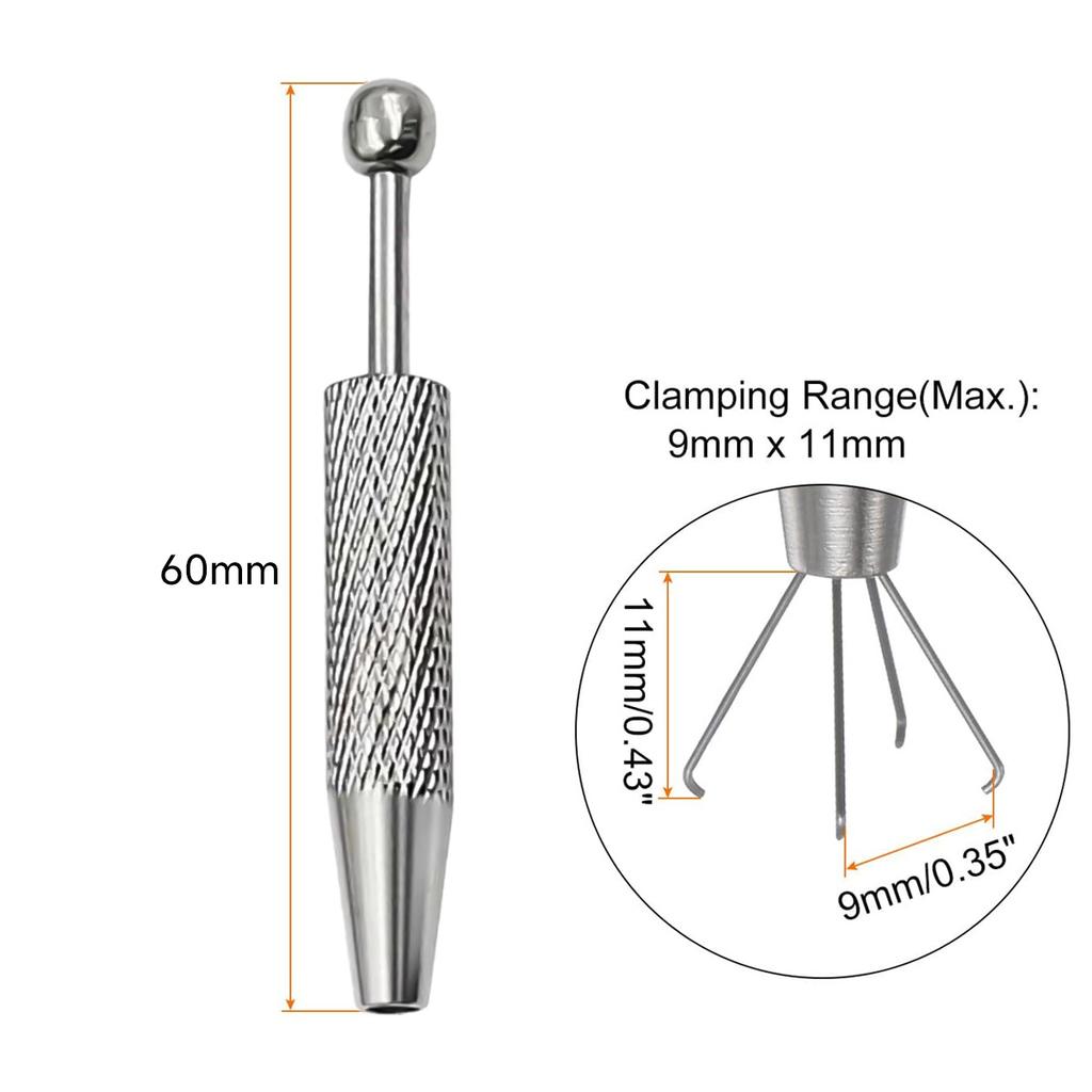 1 Stück Chirurgenstahl Professioneller Push-In-Spritzentyp Quad Prong Kleiner Perlenhalter Greiferkugelfänger Körperpiercing-Werkzeug
