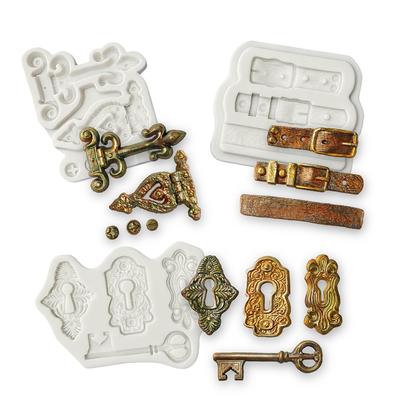 Book Keys Screws Lock Catches Silicone Mold Sugarcraft Cupcake Baking Mold Fondant Cake Decorating Tools