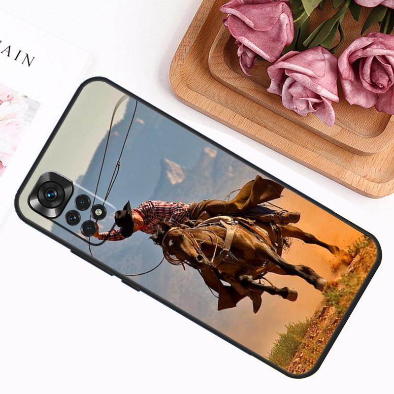 Rodeo Cowboy Lasso Horses For Xiaomi Redmi 9A 9C 9T 10C 12C Cover For Redmi Note 9 8 10 11 12 Pro 10S 11S 12S Case