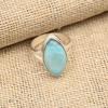 Larimar Gemstone Handmade 925 Srebrny Pierścień Biżuteria Na Święto Dziękczynienia