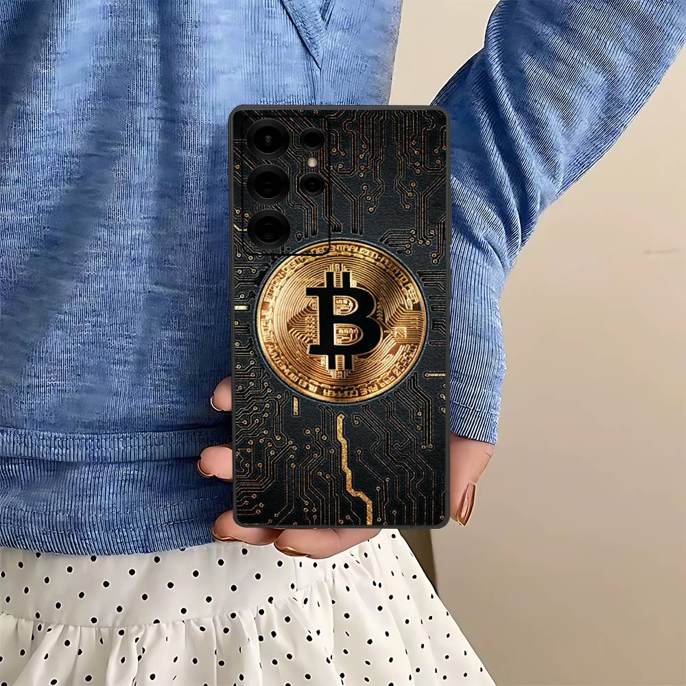 Bitcoin Retro Logo Phone Case For Samsung S 24 Fe 25 Ultra Plus 20 Lite 21 30 22 23 24 22 Ultra 5G Fundas