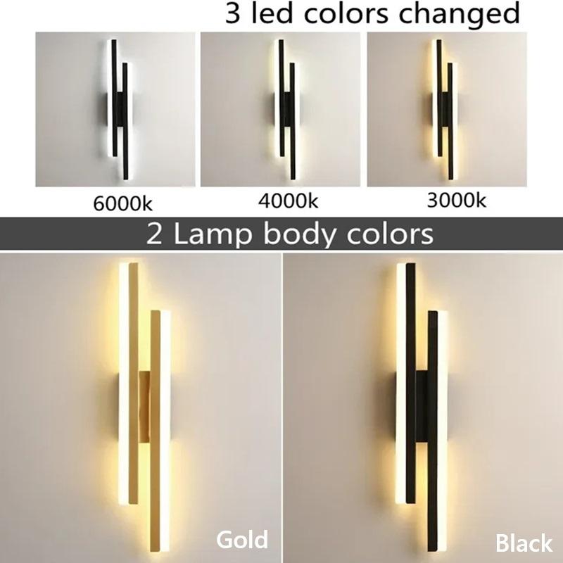 Modern LED Wall Lamp Minimalist Led Light Living Room Home Indoor Lighting Fixture Bedroom Bedside Long Strip Wall Sconces