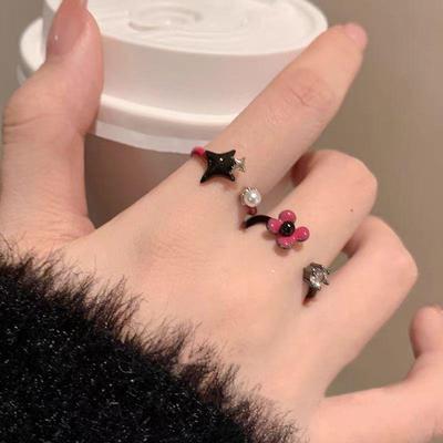 Exquisite 2025 Flower Star Drop Open Ring - Sweet, Cool, High-End Design