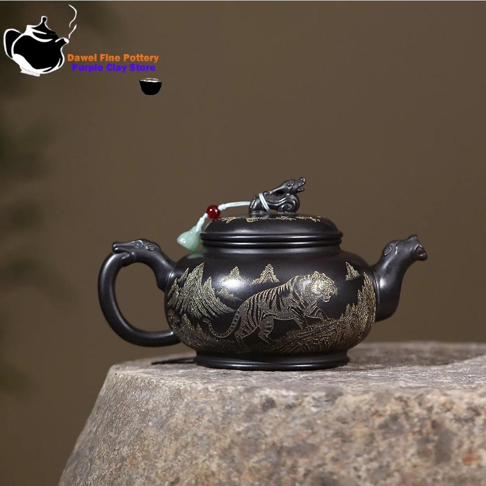 

Исинский чайник из фиолетовой глины, оригинальная руда, желтая глина, рык тигра, пение дракона, драконий чайный сервиз кунг-фу, китайский чайник