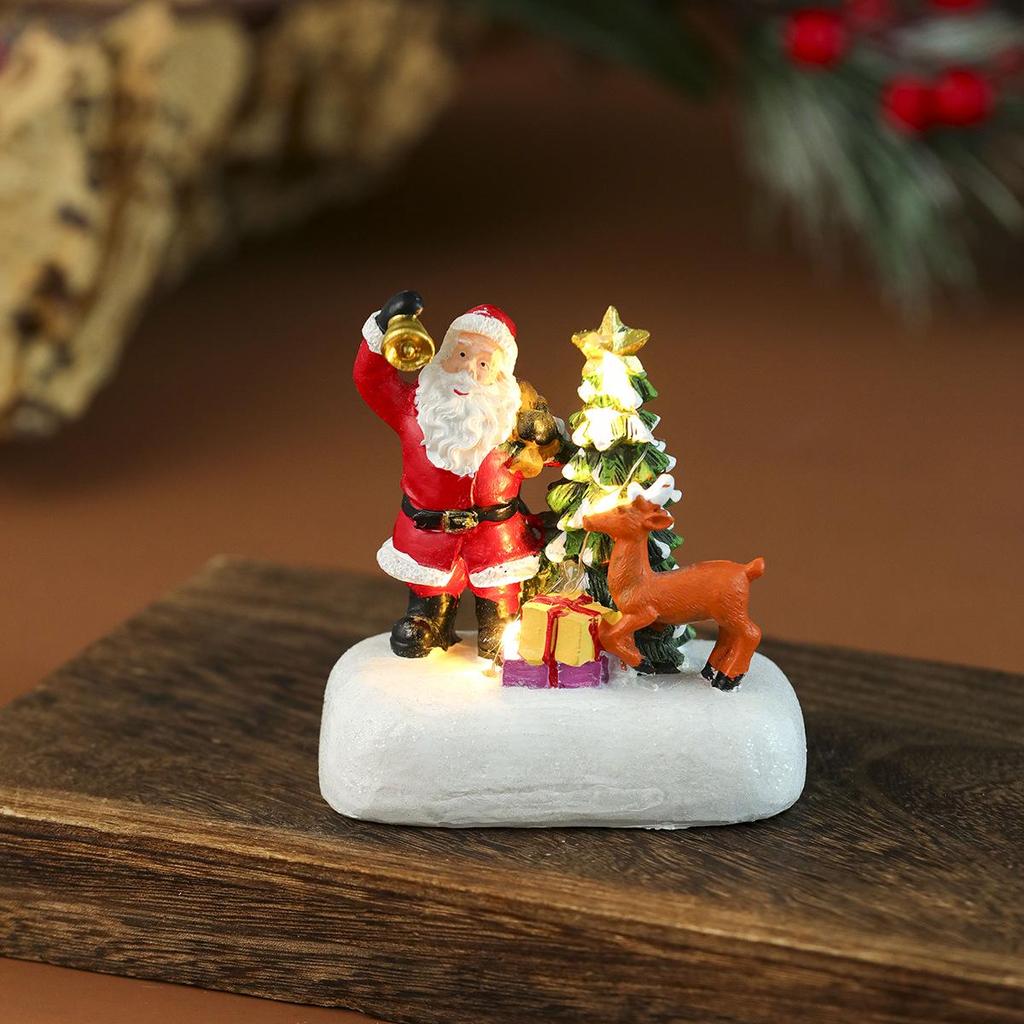 Santa's Luminous Resin House Ornament - Christmas Desktop Decoration & Small Gift