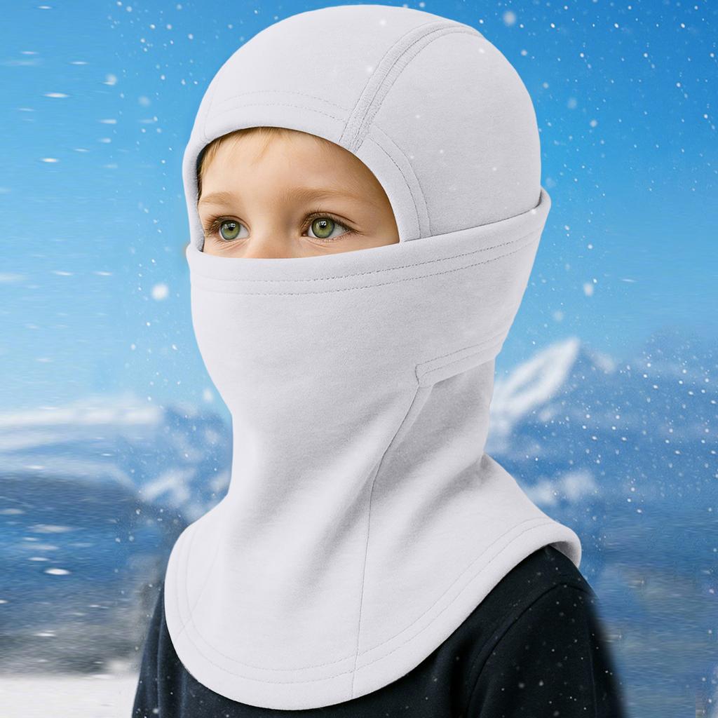 Winter Kid Balaclava Windproof Thermal Thickened Plush Cycling Pullover Cap Breathable Neck Protection Cold-proof Ski Face Cover