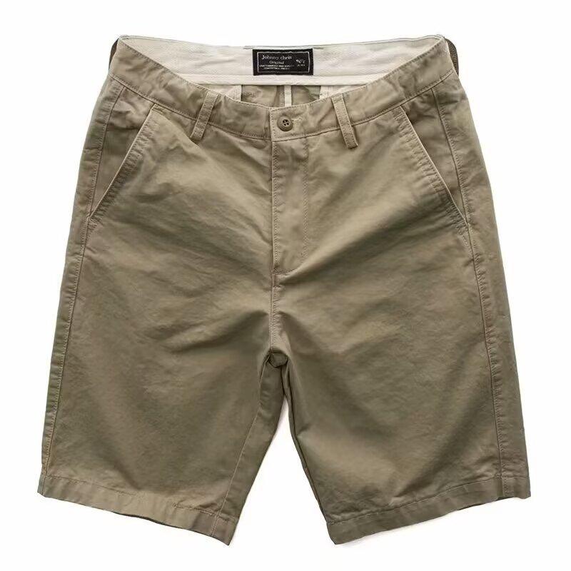 Nuovi pantaloncini casual estivi da uomo a cinque punti, versatili, tinta unita, dritti