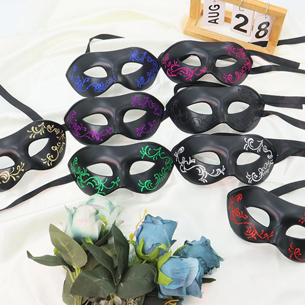 Painted Beauty Half Face Mask Retro Jazz Prince Mask Couple Masks Halloween Party Mask Prop Christmas Masquerade Party Gift