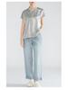 Chinese Style Silk Satin Mandarin Collar Blouse - Women's Summer Tie-Up Raglan Sleeve Top