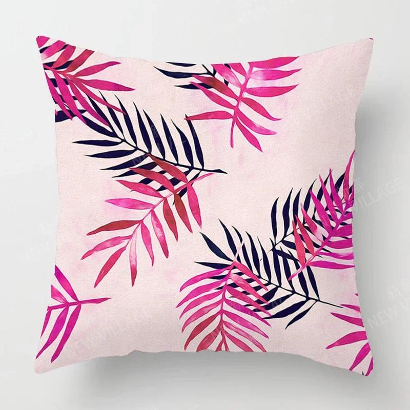 Nordic Fall Home Decor Autumn Throw Pillow Case Sofa Cushion Cover Modern  Plant Green Leaf