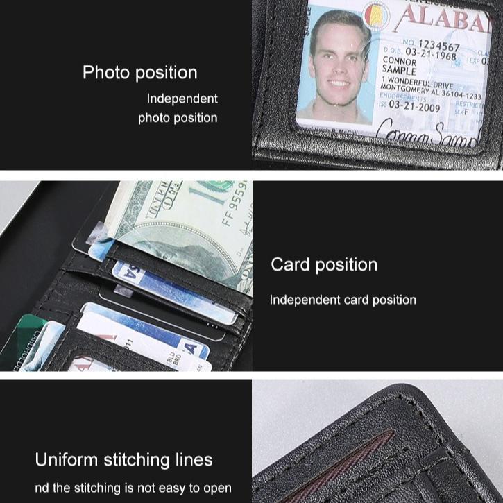 Men's Wallet Money Clip Card Bag PU Leather Card Holder Multi-function Card Case High Quality Rfid Anti-theft Card Clip Wallets