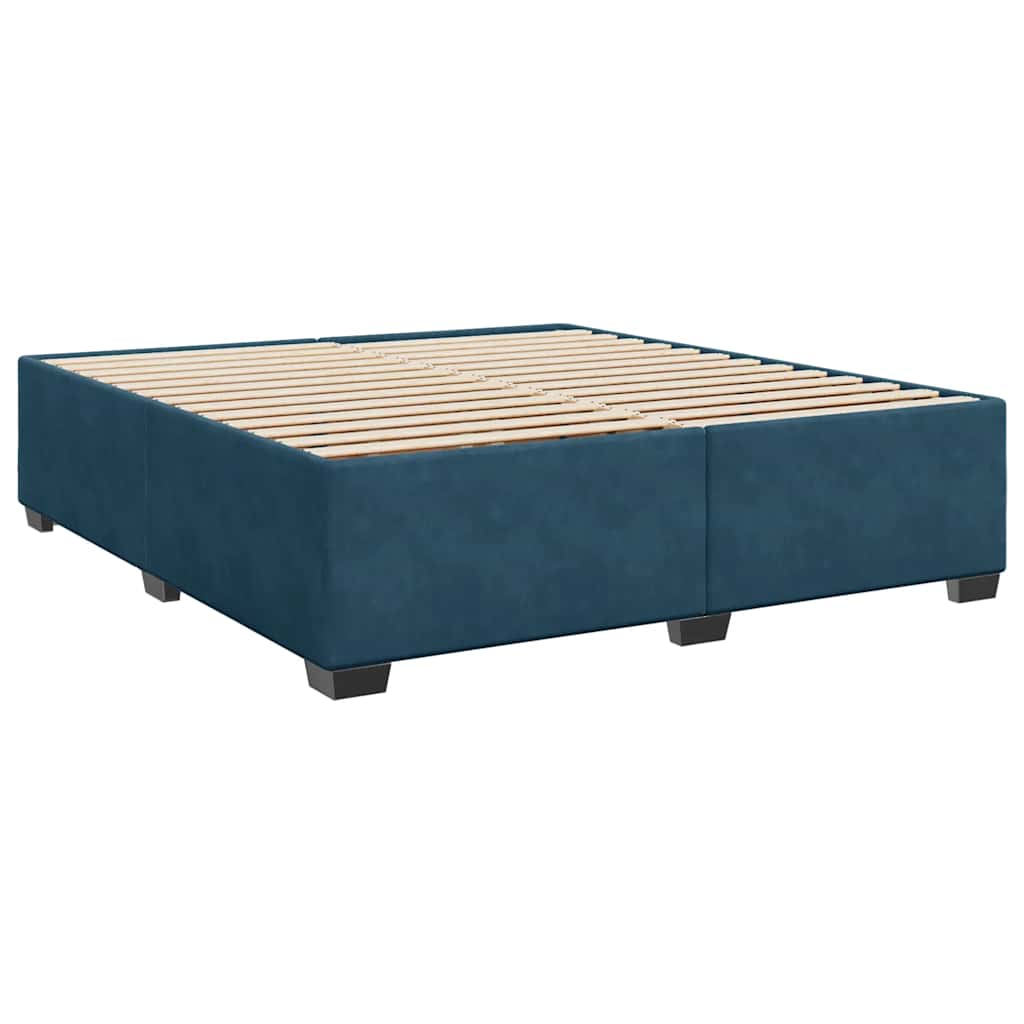 Box Spring Bed with Mattress Blue 180 x 200 cm Velvet