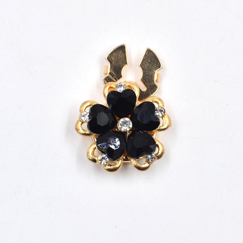 Women Flower Rhinestone Button Cover Floral Exquisite Design Brooch DIY Button Decoration Clothing Decoration 26x17mm