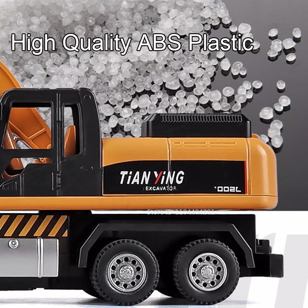 1:32 Excavator Blender Dump Truck Alloy Model Toys Diecast Car With Sound Light Pull Back Miniature Vehices Children'S Toy Gifts