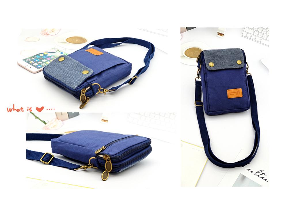 Damen Canvas 3-Reißverschluss Umhängetasche Handytasche - Lässig 2020 Neuer Stil 4-lagige Handtasche