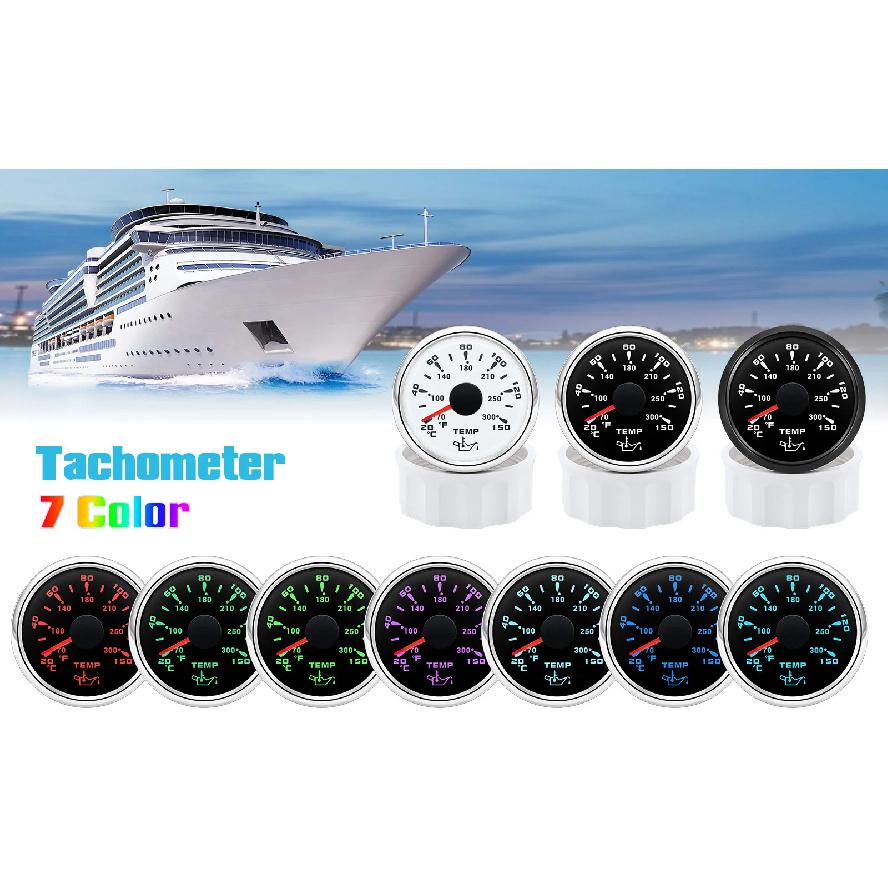 20~150℃ 7 Color Light 52mm Oil Temperature Gauge with Sensor 1/8NPT M14X1.5 Oil Temp Meter for Car Marine Boat 12V 24V Custom