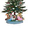 10 Inch Wooden Mini Christmas Tree Handmade 3D Xmas Tree Tabletop Centerpiece with Angel Topper for Home Office Mantel Decor