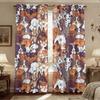 Set Of 2 Cartoon Colored Puppy Park Printed Perforated Curtains Various Sizes Living Room Bedroom Insulation Decoration Light Blocking Made Polyester