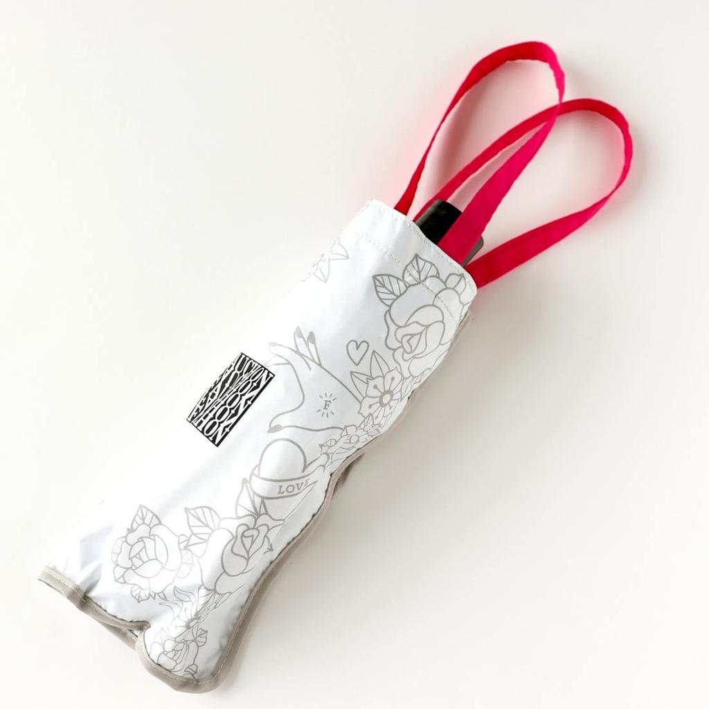 FAUCHON Folding Parasol Monotone Ange White (with Pouch) 001266-0001-01
