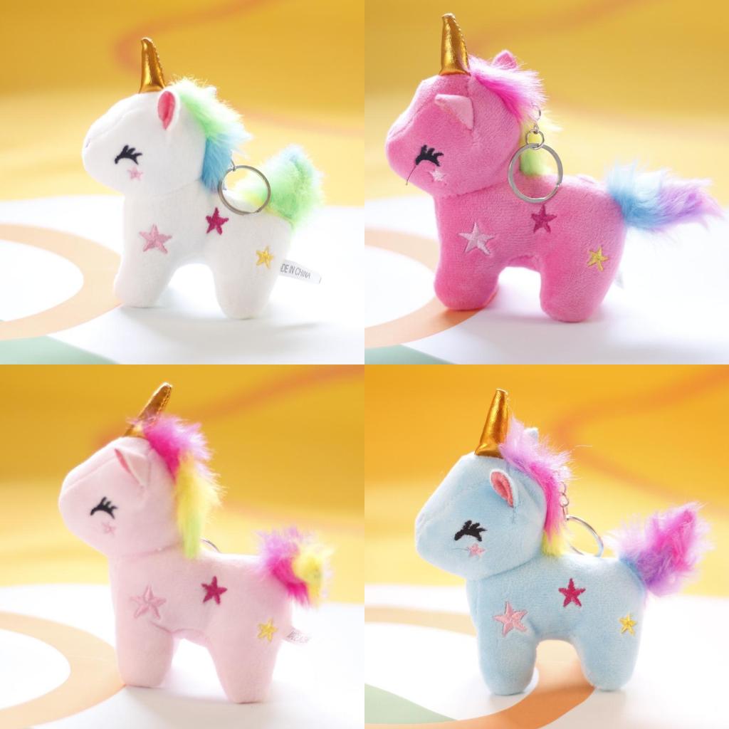 Adorable Rainbow Unicorn Plush Keychain Wholesale Pony Doll Pendant For Girls' Backpacks