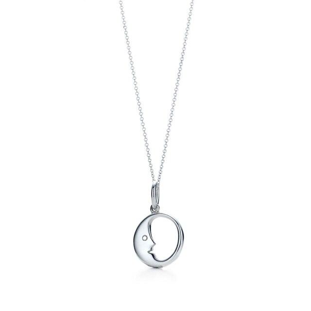 

Новое Высококачественное Ожерелье-Шарм из 100% Стерлингового Серебра S925 с Подвеской «Человек на Луне» Женское Ювелирное Украшение для Праздничной Вечеринки